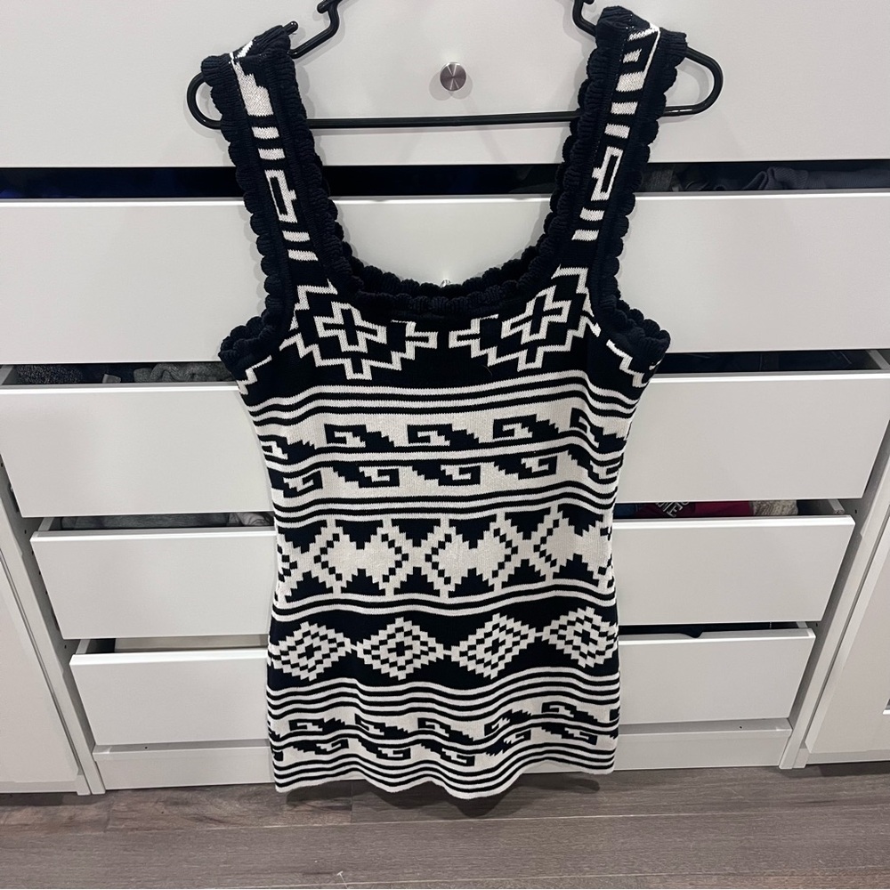 Beach Riot Black & White Geometric Knit Mini Dress - Picture 6 of 6